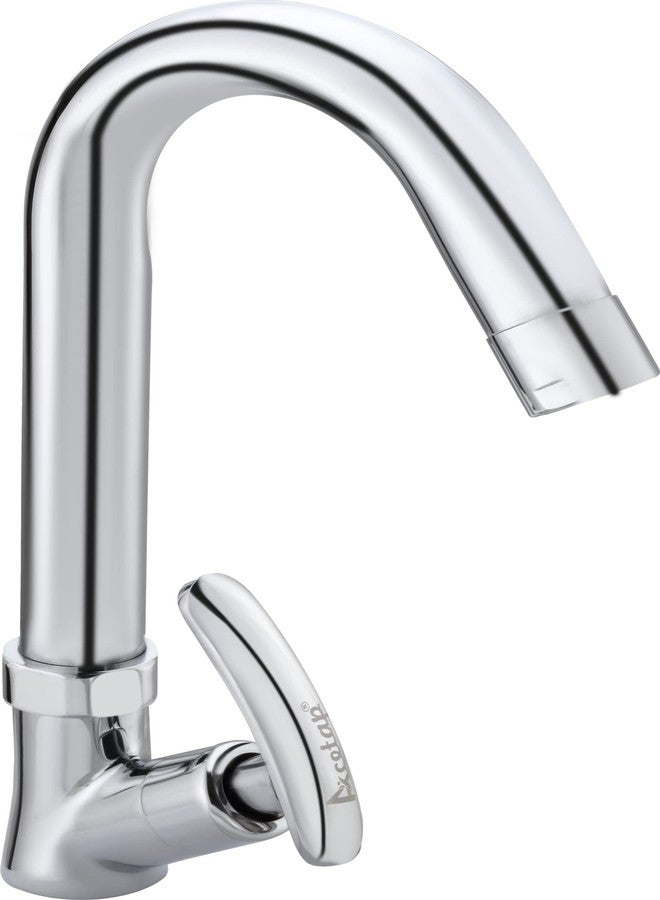 Acetap Alive Series Brass Swan Neck Tap - Chrome-Plated Wall Mounted Faucet with Flange, Elegant & Durable Water Tap for Wash Basin or Bathroom Sink (Pack of 1 Pcs) - Image 1